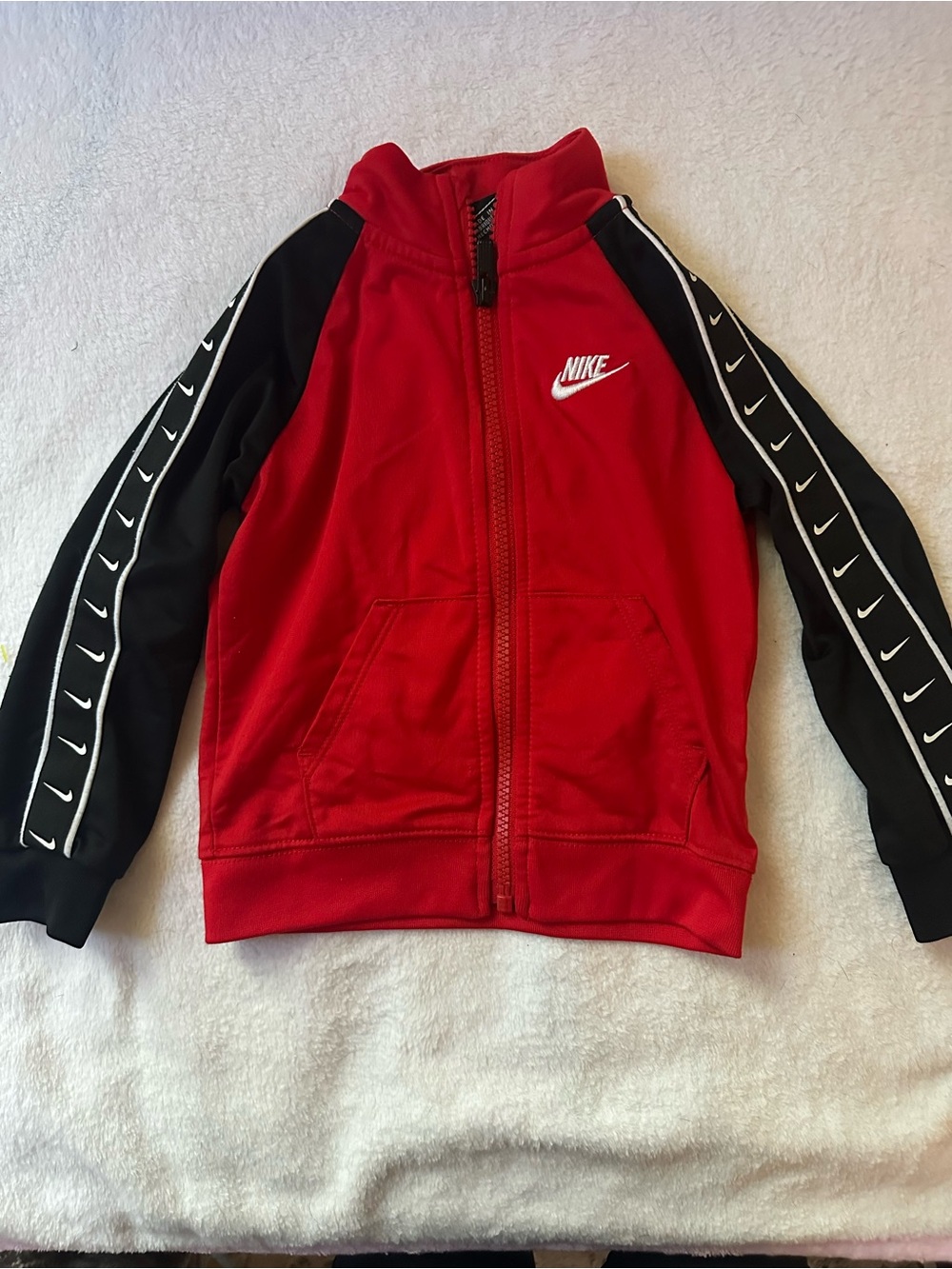 Nike Kids' Red & Black Zip-Up Track Jacket Size 2T/24M